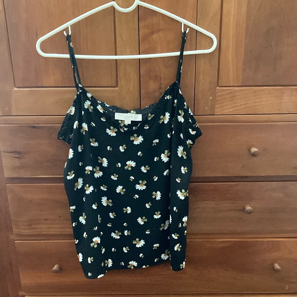 LOFT Black Floral Camisole